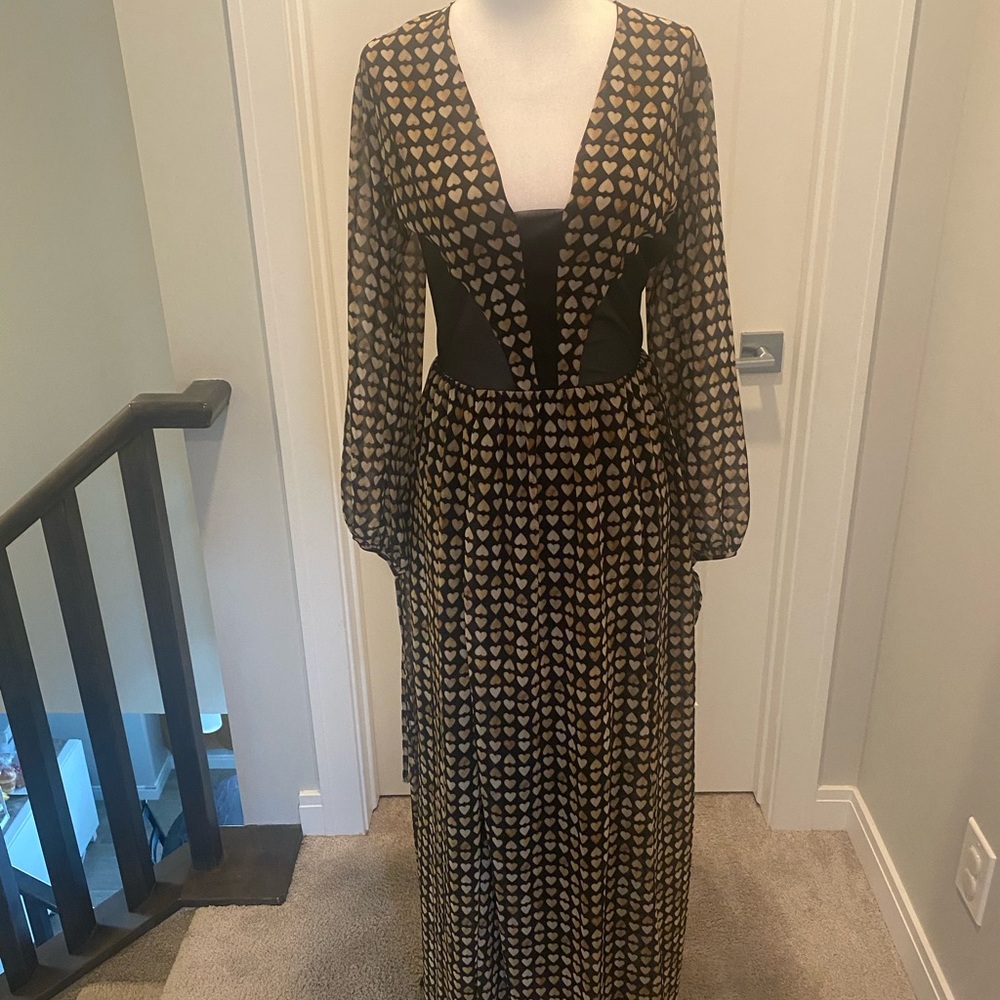 Elegant Black and Gold Women's Dress